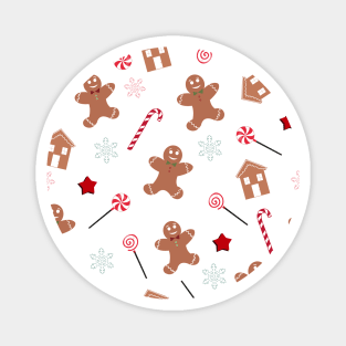 Gingerbread cookies and candies Christmas pattern Magnet